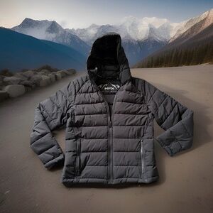 HFX Performance men’s size small hooded puffer jacket. Black. Great Condition